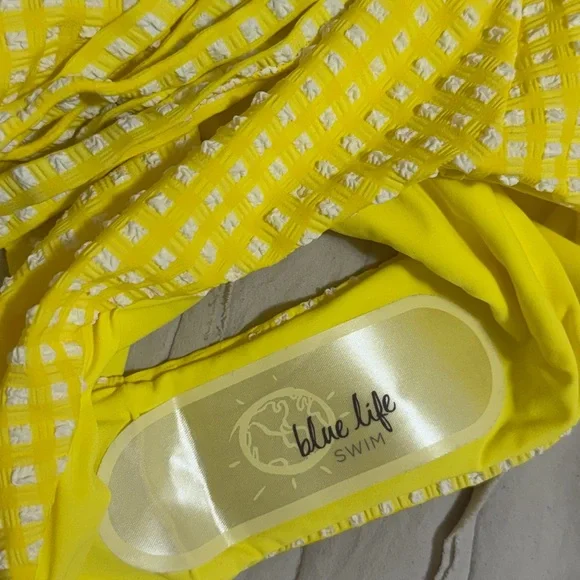 Urban Outfitters Blue Life Zippered-Up One-Piece Swimsuit Yellow - Picture 10 of 11